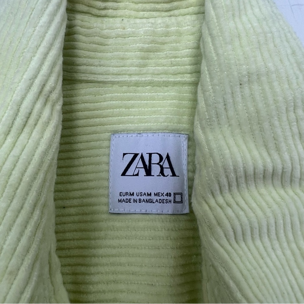 zara men’s neon lime corduroy jacket M L125-13 - Picture 8 of 8